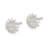 Sterling Silver 925 Sun Mini Earrings with Post Back Elegant Cast Design